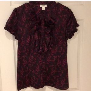Loft floral ruffled blouse